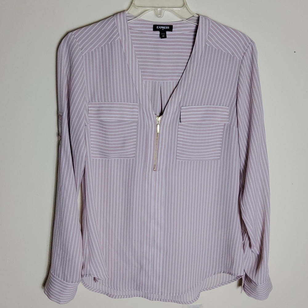 Express Portofino Women's V-neck Top with 1/4 zip size XS